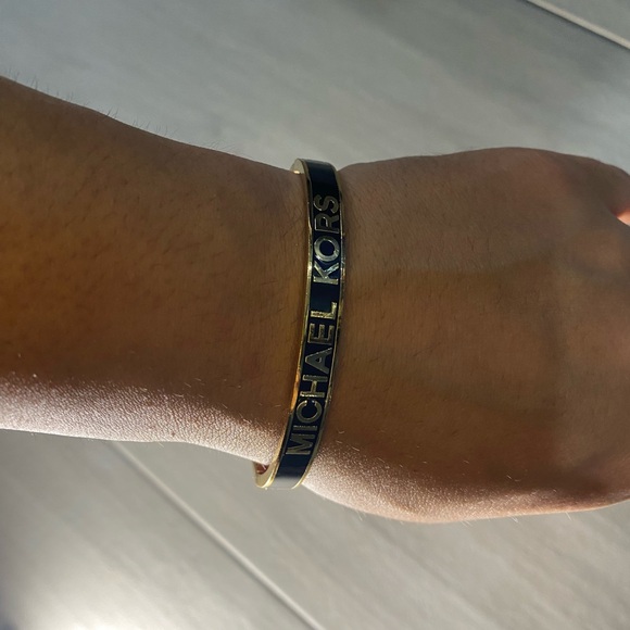 Michael Kors Black and Gold Logo Bangle - Picture 6 of 7